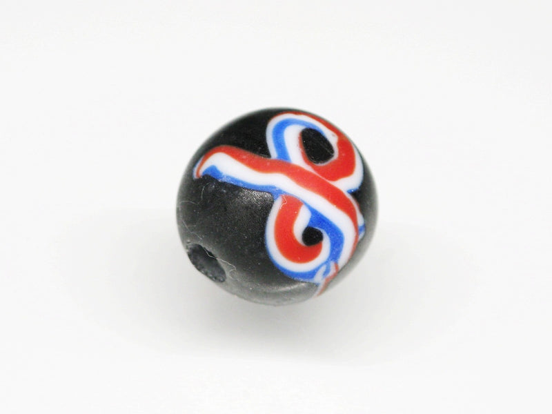 TOKO-BEADS AG046-25S Glass bead 10~11mm AG046-25S リボン模様のとんぼ玉 10~11mm Asian bead & African bead  Handmade,Lampeork,bead,asia,india,ethnic,parts,accessory,beads とんぼ玉,ビーズ,トンボ玉,アジア,インド,エスニック,手作り,パーツ,アクセサリー