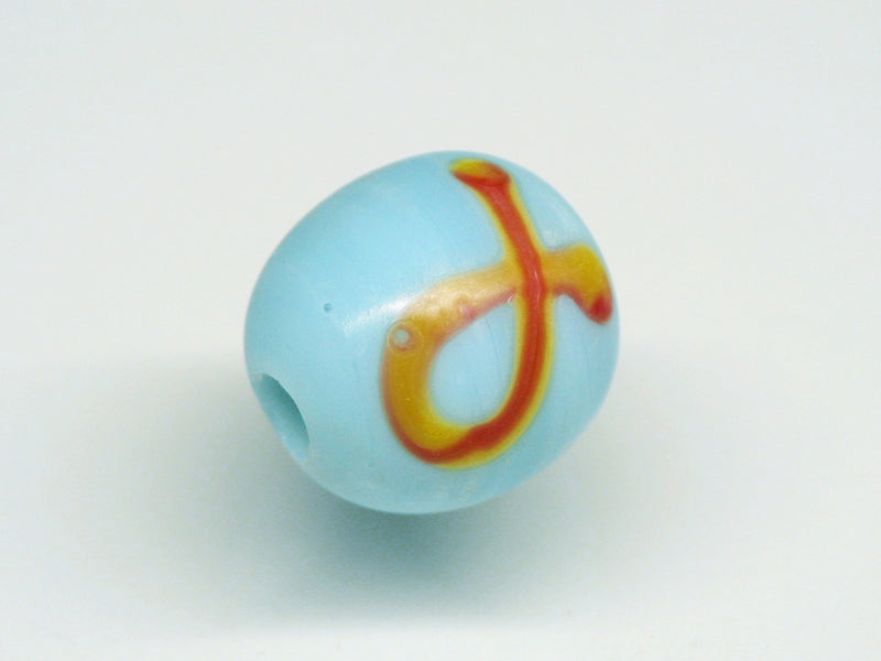 TOKO-BEADS AG046-27S Glass bead 12mm AG046-27S リボン模様のとんぼ玉 12mm Asian bead & African bead  Handmade,Lampeork,bead,asia,india,ethnic,parts,accessory,beads とんぼ玉,ビーズ,トンボ玉,アジア,インド,エスニック,手作り,パーツ,アクセサリー