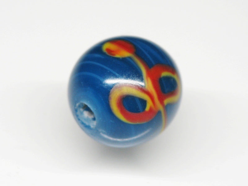 TOKO-BEADS AG046-28S Glass bead 12mm AG046-28S リボン模様のとんぼ玉 12mm Asian bead & African bead  Handmade,Lampeork,bead,asia,india,ethnic,parts,accessory,beads とんぼ玉,ビーズ,トンボ玉,アジア,インド,エスニック,手作り,パーツ,アクセサリー