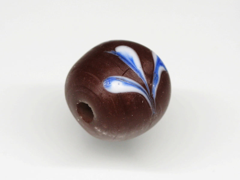 TOKO-BEADS AG046-33S Glass bead 12.5mm AG046-33S リボン模様のとんぼ玉 12.5mm Asian bead & African bead  Handmade,Lampeork,bead,asia,india,ethnic,parts,accessory,beads とんぼ玉,ビーズ,トンボ玉,アジア,インド,エスニック,手作り,パーツ,アクセサリー