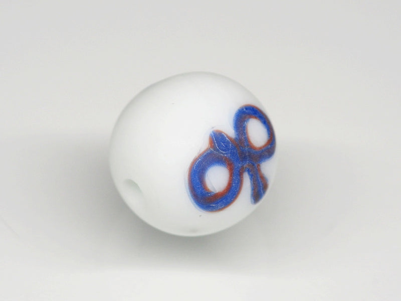 TOKO-BEADS AG046-35S Glass bead 12~13mm AG046-35S リボン模様のとんぼ玉 12~13mm Asian bead & African bead  Handmade,Lampeork,bead,asia,india,ethnic,parts,accessory,beads とんぼ玉,ビーズ,トンボ玉,アジア,インド,エスニック,手作り,パーツ,アクセサリー