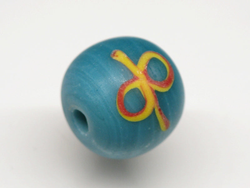 TOKO-BEADS AG046-38S Glass bead 14mm AG046-38S リボン模様のとんぼ玉 14mm Asian bead & African bead  Handmade,Lampeork,bead,asia,india,ethnic,parts,accessory,beads とんぼ玉,ビーズ,トンボ玉,アジア,インド,エスニック,手作り,パーツ,アクセサリー