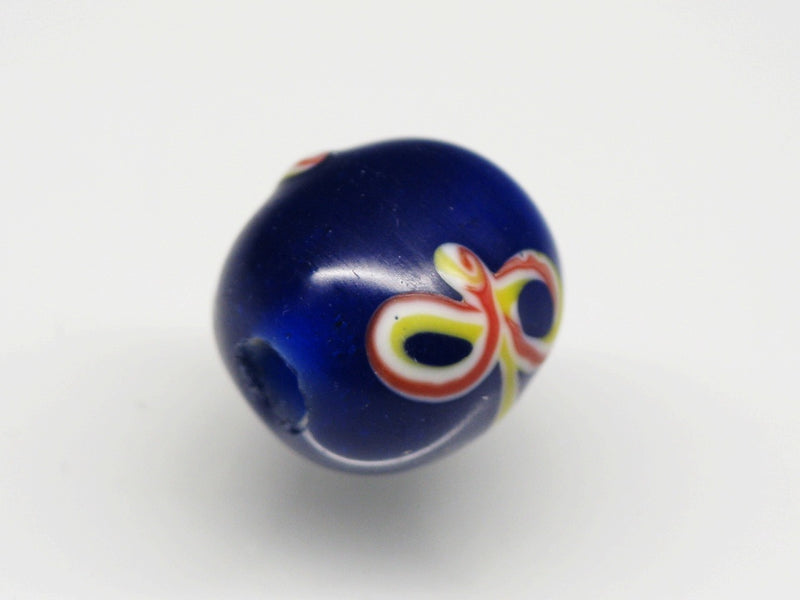 TOKO-BEADS AG046-39S Glass bead 12~13mm AG046-39S リボン模様のとんぼ玉 12~13mm Asian bead & African bead  Handmade,Lampeork,bead,asia,india,ethnic,parts,accessory,beads とんぼ玉,ビーズ,トンボ玉,アジア,インド,エスニック,手作り,パーツ,アクセサリー