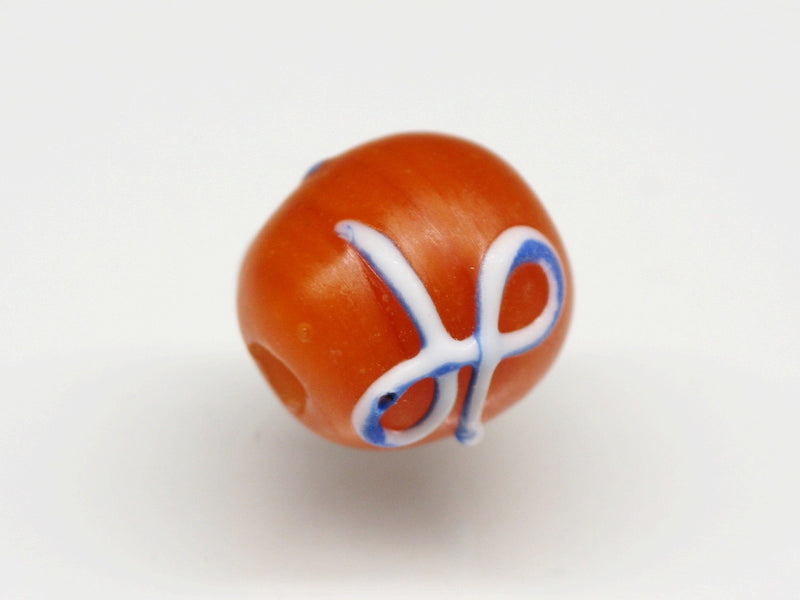 TOKO-BEADS AG046-42S Glass bead 12mm AG046-42S リボン模様のとんぼ玉 12mm Asian bead & African bead  Handmade,Lampeork,bead,asia,india,ethnic,parts,accessory,beads とんぼ玉,ビーズ,トンボ玉,アジア,インド,エスニック,手作り,パーツ,アクセサリー