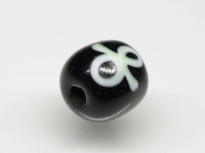 TOKO-BEADS AG046-44S Glass bead 12~13mm AG046-44S リボン模様のとんぼ玉 12~13mm Asian bead & African bead  Handmade,Lampeork,bead,asia,india,ethnic,parts,accessory,beads とんぼ玉,ビーズ,トンボ玉,アジア,インド,エスニック,手作り,パーツ,アクセサリー