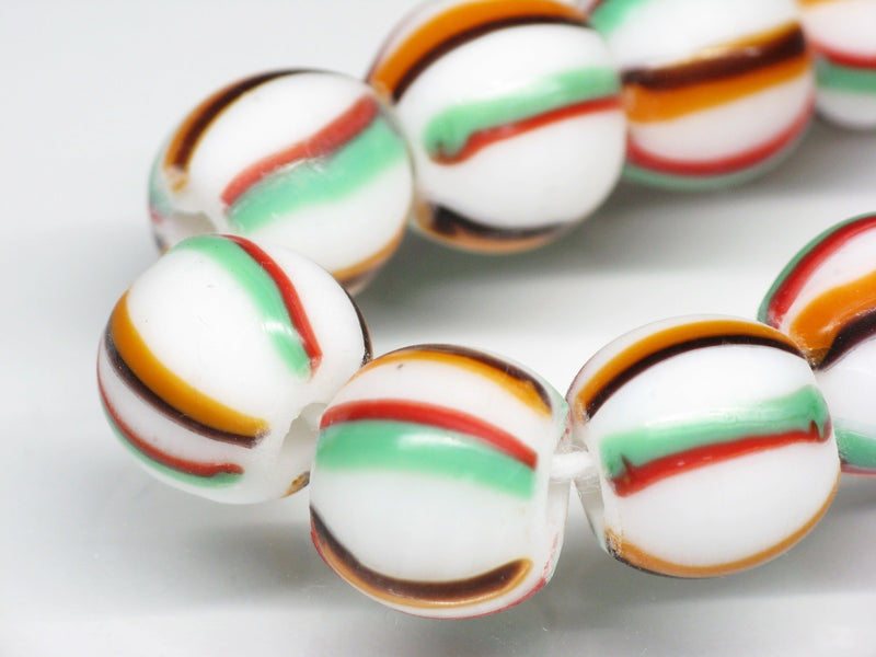 TOKO-BEADS AG047-30N Old Candy Glass bead (strand) 10~11mm AG047-30N オールドキャンディビーズ（連） 10~11mm Asian bead & African bead  Handmade,Lampeork,bead,asia,india,ethnic,parts,accessory,beads とんぼ玉,ビーズ,トンボ玉,アジア,インド,エスニック,手作り,パーツ,アクセサリー