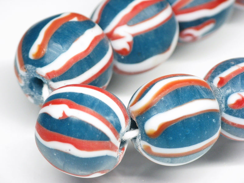 TOKO-BEADS AG047-36N Old Candy Glass bead (strand) 15~16mm AG047-36N オールドキャンディビーズ（連） 15~16mm Asian bead & African bead  Handmade,Lampeork,bead,asia,india,ethnic,parts,accessory,beads とんぼ玉,ビーズ,トンボ玉,アジア,インド,エスニック,手作り,パーツ,アクセサリー