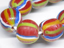 TOKO-BEADS AG047-37N Old Candy Glass bead (strand) 13mm AG047-37N オールドキャンディビーズ（連） 13mm Asian bead & African bead  Handmade,Lampeork,bead,asia,india,ethnic,parts,accessory,beads とんぼ玉,ビーズ,トンボ玉,アジア,インド,エスニック,手作り,パーツ,アクセサリー