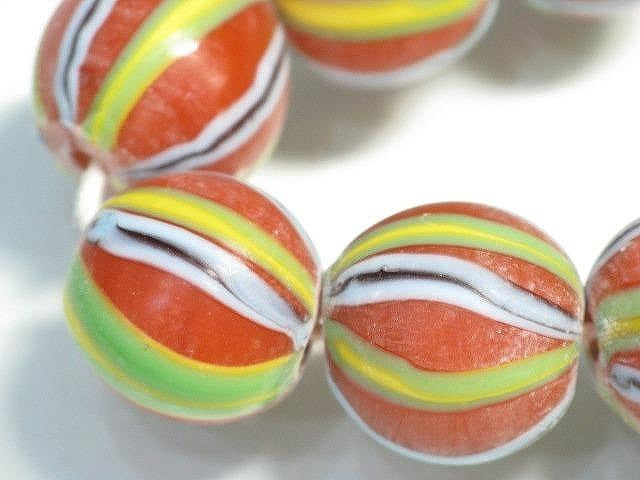 TOKO-BEADS AG047-40N Old Candy Glass bead (strand) 15mm AG047-40N オールドキャンディビーズ（連） 15mm Asian bead & African bead  Handmade,Lampeork,bead,asia,india,ethnic,parts,accessory,beads とんぼ玉,ビーズ,トンボ玉,アジア,インド,エスニック,手作り,パーツ,アクセサリー