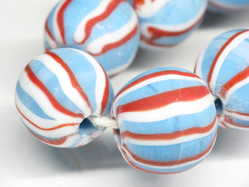 TOKO-BEADS AG047-43N Old Candy Glass bead (strand) 15mm AG047-43N オールドキャンディビーズ（連） 15mm Asian bead & African bead  Handmade,Lampeork,bead,asia,india,ethnic,parts,accessory,beads とんぼ玉,ビーズ,トンボ玉,アジア,インド,エスニック,手作り,パーツ,アクセサリー