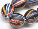 TOKO-BEADS AG047-44N Old Candy Glass bead (strand) 15mm AG047-44N オールドキャンディビーズ（連） 15mm Asian bead & African bead  Handmade,Lampeork,bead,asia,india,ethnic,parts,accessory,beads とんぼ玉,ビーズ,トンボ玉,アジア,インド,エスニック,手作り,パーツ,アクセサリー
