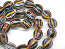 TOKO-BEADS AG047-44N Old Candy Glass bead (strand) 15mm AG047-44N オールドキャンディビーズ（連） 15mm Asian bead & African bead  Handmade,Lampeork,bead,asia,india,ethnic,parts,accessory,beads とんぼ玉,ビーズ,トンボ玉,アジア,インド,エスニック,手作り,パーツ,アクセサリー
