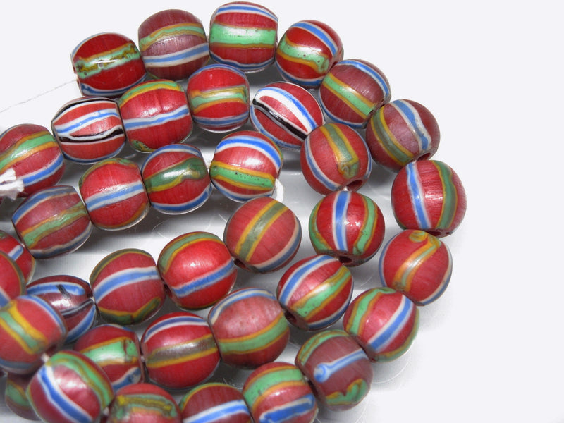 TOKO-BEADS AG047-46N Old Candy Glass bead (strand) 11mm AG047-46N オールドキャンディビーズ（連） 11mm Asian bead & African bead  Handmade,Lampeork,bead,asia,india,ethnic,parts,accessory,beads とんぼ玉,ビーズ,トンボ玉,アジア,インド,エスニック,手作り,パーツ,アクセサリー