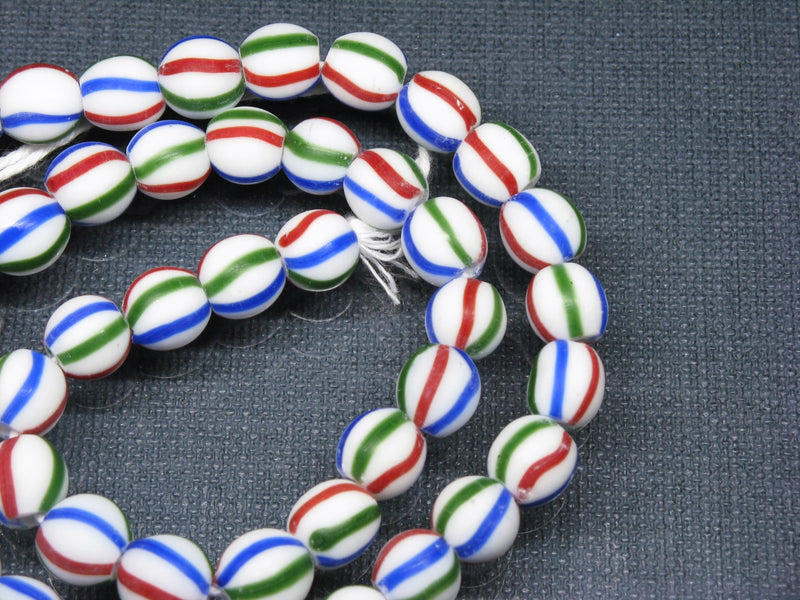 TOKO-BEADS AG047-63N Old Candy Glass bead (strand) 9~10mm AG047-63N オールドキャンディビーズ（連） 9~10mm Asian bead & African bead  Handmade,Lampeork,bead,asia,india,ethnic,parts,accessory,beads とんぼ玉,ビーズ,トンボ玉,アジア,インド,エスニック,手作り,パーツ,アクセサリー