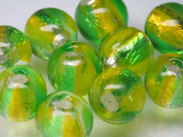 TOKO-BEADS AG048P-08 Silver Foil Glass bead (10pcs) 12mm AG048P-08 シルバーフォイルビーズ（10個パック） 12mm Asian bead & African bead  Handmade,Lampeork,bead,asia,india,ethnic,parts,accessory,beads とんぼ玉,ビーズ,トンボ玉,アジア,インド,エスニック,手作り,パーツ,アクセサリー