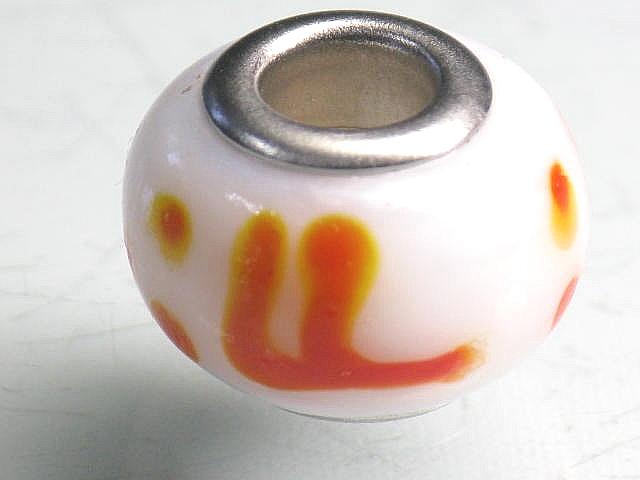 TOKO-BEADS AG049-02 Pandora bead 14mm AG049-02 ガラスビーズ（メタル付） 14mm Asian bead & African bead  Handmade,Lampeork,bead,asia,india,ethnic,parts,accessory,beads とんぼ玉,ビーズ,トンボ玉,アジア,インド,エスニック,手作り,パーツ,アクセサリー