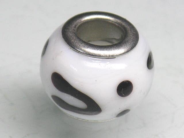 TOKO-BEADS AG049-32 Pandora bead 14mm AG049-32 ガラスビーズ（メタル付） 14mm Asian bead & African bead  Handmade,Lampeork,bead,asia,india,ethnic,parts,accessory,beads とんぼ玉,ビーズ,トンボ玉,アジア,インド,エスニック,手作り,パーツ,アクセサリー