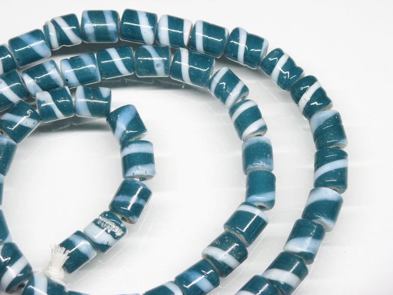 TOKO-BEADS AG055-07N Glass bead (strand) 6mm AG055-07N ストライプチューブ（連） 6mm Asian bead & African bead  Handmade,Lampeork,bead,asia,india,ethnic,parts,accessory,beads とんぼ玉,ビーズ,トンボ玉,アジア,インド,エスニック,手作り,パーツ,アクセサリー