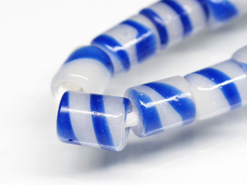 TOKO-BEADS AG055-08N Glass bead (strand) 6mm AG055-08N ストライプチューブ（連） 6mm Asian bead & African bead  Handmade,Lampeork,bead,asia,india,ethnic,parts,accessory,beads とんぼ玉,ビーズ,トンボ玉,アジア,インド,エスニック,手作り,パーツ,アクセサリー
