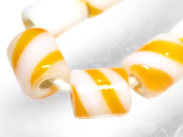 TOKO-BEADS AG055-10N Glass bead (strand) 6mm AG055-10N ストライプチューブ（連） 6mm Asian bead & African bead  Handmade,Lampeork,bead,asia,india,ethnic,parts,accessory,beads とんぼ玉,ビーズ,トンボ玉,アジア,インド,エスニック,手作り,パーツ,アクセサリー