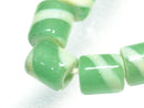 TOKO-BEADS AG055-13N Glass bead (strand) 7mm AG055-13N ストライプチューブ（連） 7mm Asian bead & African bead  Handmade,Lampeork,bead,asia,india,ethnic,parts,accessory,beads とんぼ玉,ビーズ,トンボ玉,アジア,インド,エスニック,手作り,パーツ,アクセサリー