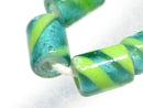 TOKO-BEADS AG055-14N Glass bead (strand) 6.5mm AG055-14N ストライプチューブ（連） 6.5mm Asian bead & African bead  Handmade,Lampeork,bead,asia,india,ethnic,parts,accessory,beads とんぼ玉,ビーズ,トンボ玉,アジア,インド,エスニック,手作り,パーツ,アクセサリー