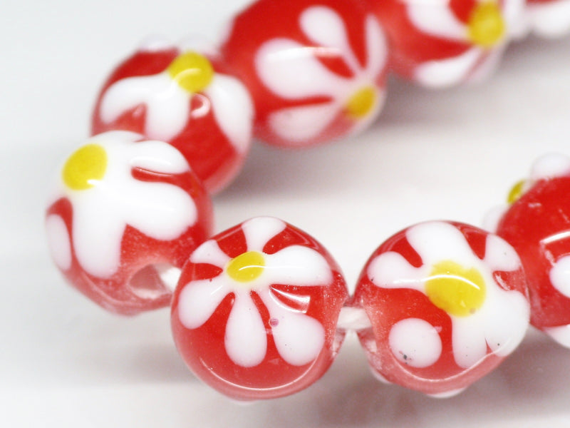 TOKO-BEADS AG058N-04 Glass bead(Strand) 10mm AG058N-04 フラワービーズ(連) 10mm Asian bead & African bead  Handmade,Lampeork,bead,asia,india,ethnic,parts,accessory,beads とんぼ玉,ビーズ,トンボ玉,アジア,インド,エスニック,手作り,パーツ,アクセサリー