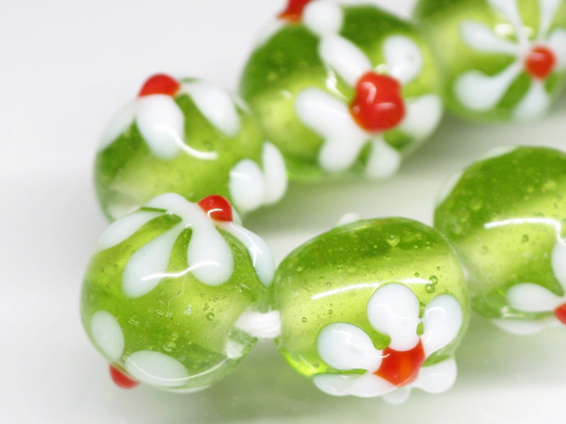 TOKO-BEADS AG058N-06 Glass bead(Strand) 10mm AG058N-06 フラワービーズ(連) 10mm Asian bead & African bead  Handmade,Lampeork,bead,asia,india,ethnic,parts,accessory,beads とんぼ玉,ビーズ,トンボ玉,アジア,インド,エスニック,手作り,パーツ,アクセサリー