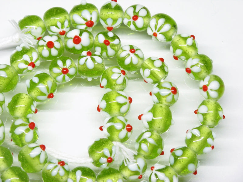 TOKO-BEADS AG058N-06 Glass bead(Strand) 10mm AG058N-06 フラワービーズ(連) 10mm Asian bead & African bead  Handmade,Lampeork,bead,asia,india,ethnic,parts,accessory,beads とんぼ玉,ビーズ,トンボ玉,アジア,インド,エスニック,手作り,パーツ,アクセサリー