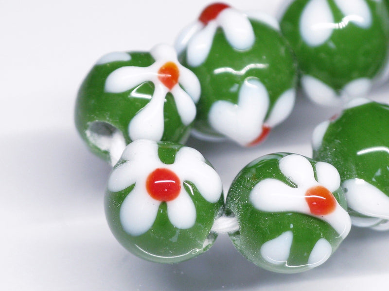 TOKO-BEADS AG058N-07 Glass bead(Strand) 10mm AG058N-07 フラワービーズ(連) 10mm Asian bead & African bead  Handmade,Lampeork,bead,asia,india,ethnic,parts,accessory,beads とんぼ玉,ビーズ,トンボ玉,アジア,インド,エスニック,手作り,パーツ,アクセサリー