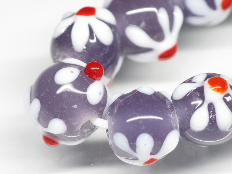 TOKO-BEADS AG058N-11 Glass bead(Strand) 10mm AG058N-11 フラワービーズ(連) 10mm Asian bead & African bead  Handmade,Lampeork,bead,asia,india,ethnic,parts,accessory,beads とんぼ玉,ビーズ,トンボ玉,アジア,インド,エスニック,手作り,パーツ,アクセサリー