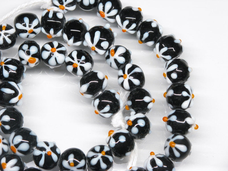TOKO-BEADS AG058N-12 Glass bead(Strand) 10mm AG058N-12 フラワービーズ(連) 10mm Asian bead & African bead  Handmade,Lampeork,bead,asia,india,ethnic,parts,accessory,beads とんぼ玉,ビーズ,トンボ玉,アジア,インド,エスニック,手作り,パーツ,アクセサリー