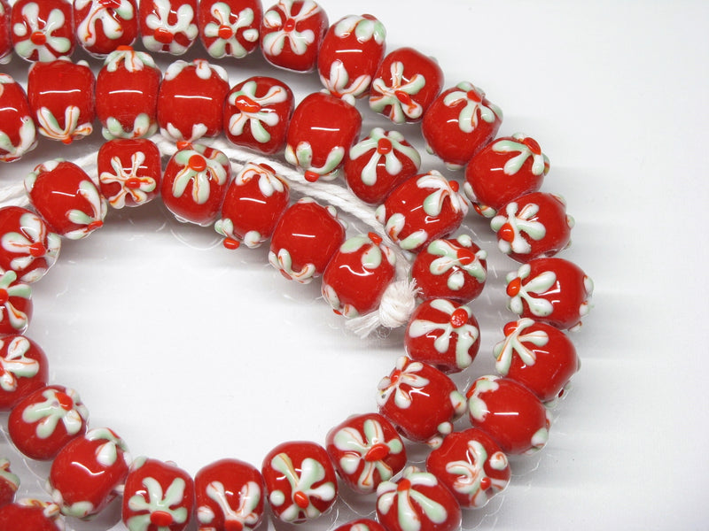 | TOKO-BEADS |AG058N-13 フラワービーズ(連) 10mmとんぼ玉,ビーズ,トンボ玉,アジア,インド,エスニック,手作り,パーツ,アクセサリー