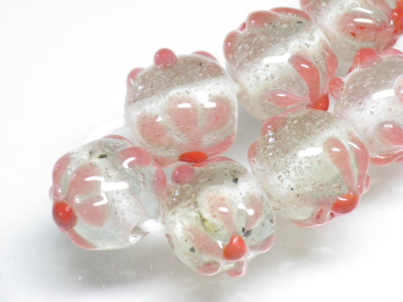 | TOKO-BEADS |AG058N-22 フラワービーズ(連) 11~12.5mmとんぼ玉,ビーズ,トンボ玉,アジア,インド,エスニック,手作り,パーツ,アクセサリー