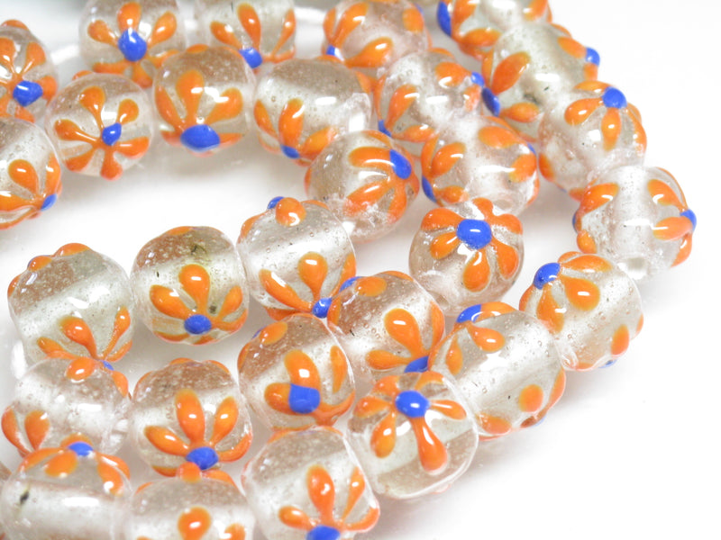 TOKO-BEADS AG058N-23 Glass bead(Strand) 11~12.5mm AG058N-23 フラワービーズ(連) 11~12.5mm Asian bead & African bead  Handmade,Lampeork,bead,asia,india,ethnic,parts,accessory,beads とんぼ玉,ビーズ,トンボ玉,アジア,インド,エスニック,手作り,パーツ,アクセサリー