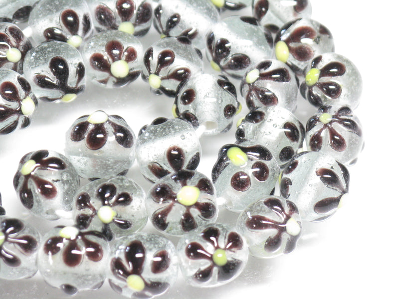 TOKO-BEADS AG058N-29 Glass bead(Strand) 10~11mm AG058N-29 フラワービーズ(連) 10~11mm Asian bead & African bead  Handmade,Lampeork,bead,asia,india,ethnic,parts,accessory,beads とんぼ玉,ビーズ,トンボ玉,アジア,インド,エスニック,手作り,パーツ,アクセサリー