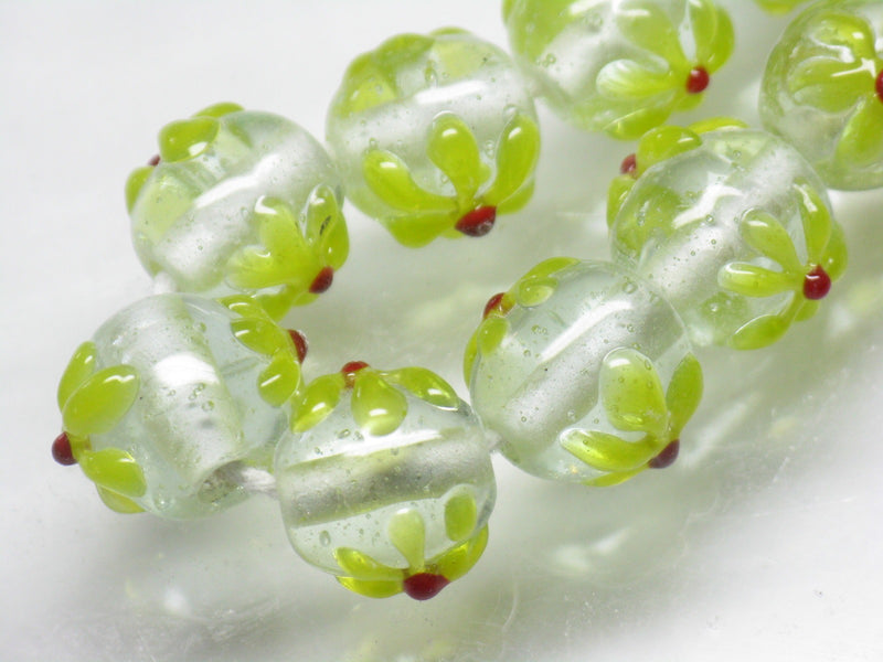 TOKO-BEADS AG058N-37 Glass bead(Strand) 10~11mm AG058N-37 フラワービーズ(連) 10~11mm Asian bead & African bead  Handmade,Lampeork,bead,asia,india,ethnic,parts,accessory,beads とんぼ玉,ビーズ,トンボ玉,アジア,インド,エスニック,手作り,パーツ,アクセサリー