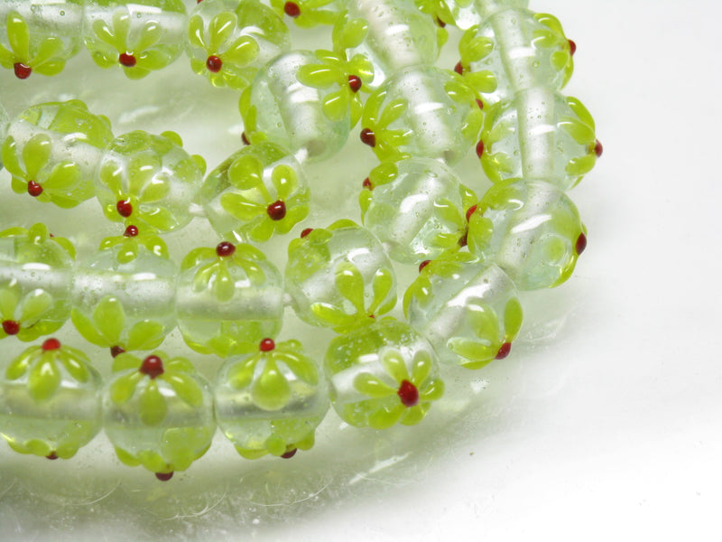 TOKO-BEADS AG058N-37 Glass bead(Strand) 10~11mm AG058N-37 フラワービーズ(連) 10~11mm Asian bead & African bead  Handmade,Lampeork,bead,asia,india,ethnic,parts,accessory,beads とんぼ玉,ビーズ,トンボ玉,アジア,インド,エスニック,手作り,パーツ,アクセサリー