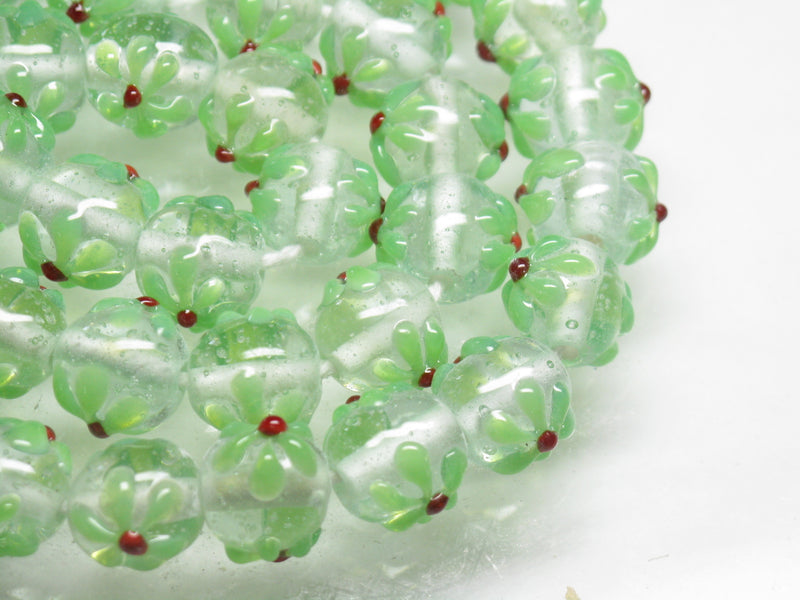 TOKO-BEADS AG058N-38 Glass bead(Strand) 10~11mm AG058N-38 フラワービーズ(連) 10~11mm Asian bead & African bead  Handmade,Lampeork,bead,asia,india,ethnic,parts,accessory,beads とんぼ玉,ビーズ,トンボ玉,アジア,インド,エスニック,手作り,パーツ,アクセサリー