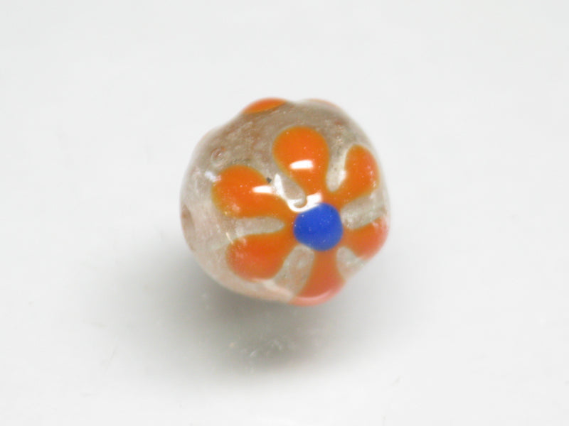 TOKO-BEADS AG058S-23 Glass bead 11~12.5mm AG058S-23 フラワービーズ 11~12.5mm Asian bead & African bead  Handmade,Lampeork,bead,asia,india,ethnic,parts,accessory,beads とんぼ玉,ビーズ,トンボ玉,アジア,インド,エスニック,手作り,パーツ,アクセサリー
