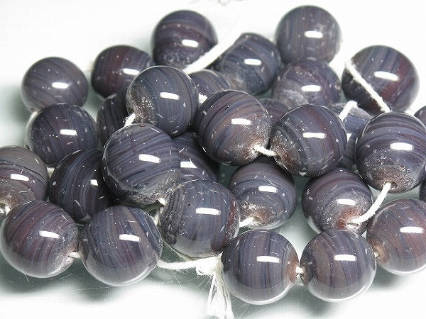 | TOKO-BEADS |AG063N-14 単色丸玉大ビンテージ（連） 13~14mmとんぼ玉,ビーズ,トンボ玉,アジア,インド,エスニック,手作り,パーツ,アクセサリー