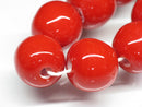 TOKO-BEADS AG063-34N Glass bead (strand) 14mm AG063-34N 単色丸玉大（連） 14mm Asian bead & African bead  Handmade,Lampeork,bead,asia,india,ethnic,parts,accessory,beads とんぼ玉,ビーズ,トンボ玉,アジア,インド,エスニック,手作り,パーツ,アクセサリー