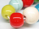 TOKO-BEADS AG063-98N Glass bead (strand) 14~16mm AG063-98N 単色丸玉大カラーミックス（連） 14~16mm Asian bead & African bead  Handmade,Lampeork,bead,asia,india,ethnic,parts,accessory,beads とんぼ玉,ビーズ,トンボ玉,アジア,インド,エスニック,手作り,パーツ,アクセサリー