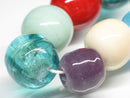 TOKO-BEADS AG063-99N Glass bead (strand) 16~17mm AG063-99N 単色丸玉大カラーミックス（連） 16~17mm Asian bead & African bead  Handmade,Lampeork,bead,asia,india,ethnic,parts,accessory,beads とんぼ玉,ビーズ,トンボ玉,アジア,インド,エスニック,手作り,パーツ,アクセサリー