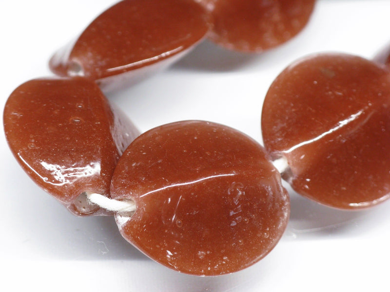 TOKO-BEADS AG065-04N Vintage colored Glass bead (Strand) 17~18mm AG065-04N ぎんなん型ガラスビーズ・ビンテージ（連） 17~18mm Asian bead & African bead  Handmade,Lampeork,bead,asia,india,ethnic,parts,accessory,beads とんぼ玉,ビーズ,トンボ玉,アジア,インド,エスニック,手作り,パーツ,アクセサリー