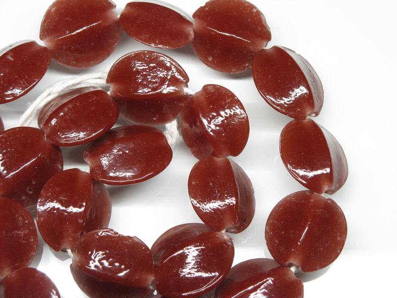 TOKO-BEADS AG065-04N Vintage colored Glass bead (Strand) 17~18mm AG065-04N ぎんなん型ガラスビーズ・ビンテージ（連） 17~18mm Asian bead & African bead  Handmade,Lampeork,bead,asia,india,ethnic,parts,accessory,beads とんぼ玉,ビーズ,トンボ玉,アジア,インド,エスニック,手作り,パーツ,アクセサリー