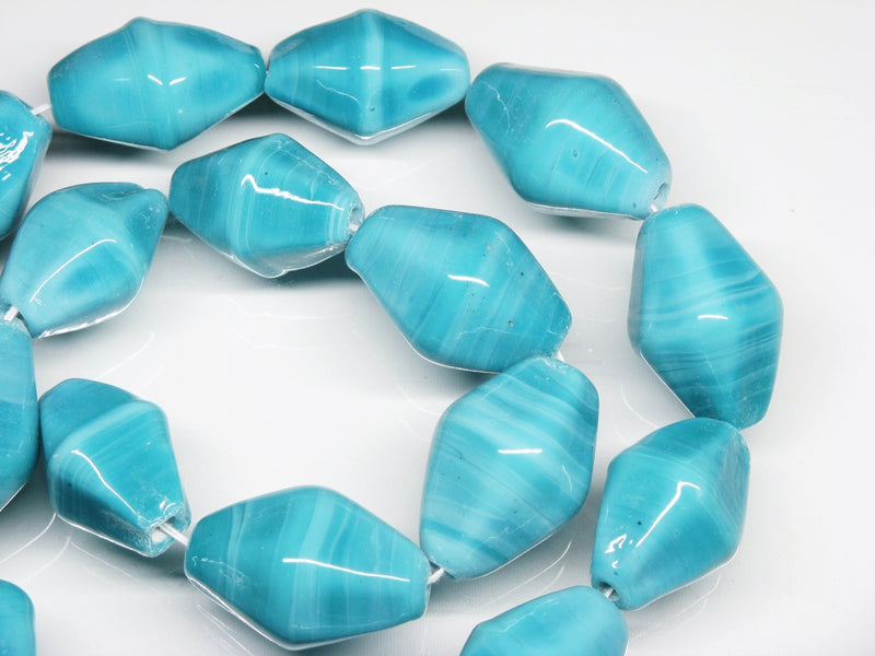 TOKO-BEADS AG067N-57 Glass bead (strand) 16~18mm AG067N-57 大型ひし形とんぼ玉（連） 16~18mm Asian bead & African bead  Handmade,Lampeork,bead,asia,india,ethnic,parts,accessory,beads とんぼ玉,ビーズ,トンボ玉,アジア,インド,エスニック,手作り,パーツ,アクセサリー