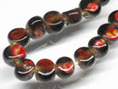 TOKO-BEADS AG068-01N Glass bead (strand) 8mm AG068-01N 丸型絵柄フラットビーズ（連） 8mm Asian bead & African bead  Handmade,Lampeork,bead,asia,india,ethnic,parts,accessory,beads とんぼ玉,ビーズ,トンボ玉,アジア,インド,エスニック,手作り,パーツ,アクセサリー