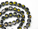 TOKO-BEADS AG068-02N Glass bead (strand) 7.5~8mm AG068-02N 丸型絵柄フラットビーズ（連） 7.5~8mm Asian bead & African bead  Handmade,Lampeork,bead,asia,india,ethnic,parts,accessory,beads とんぼ玉,ビーズ,トンボ玉,アジア,インド,エスニック,手作り,パーツ,アクセサリー