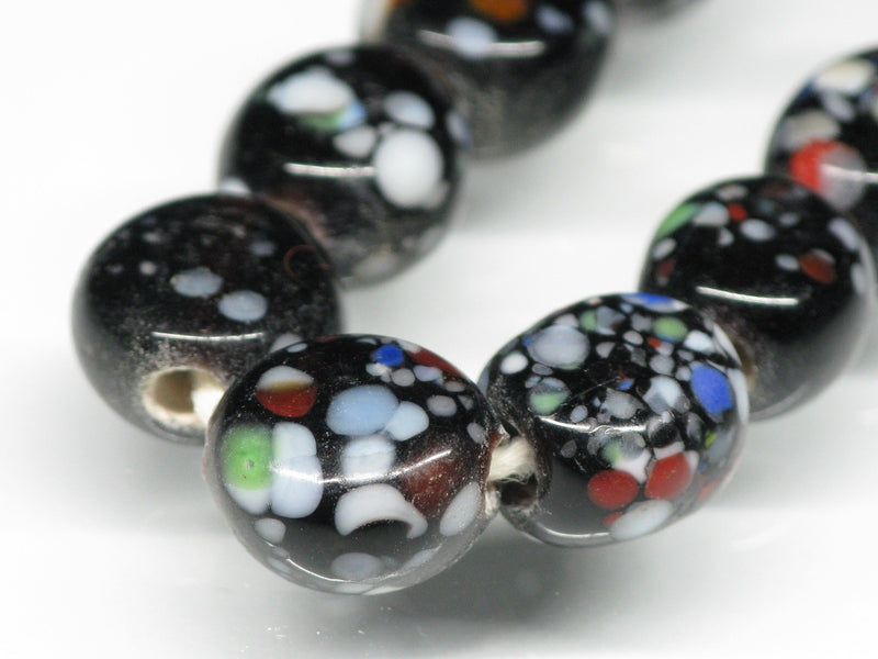 TOKO-BEADS AG068-04N Glass bead (strand) 7.5mm AG068-04N 丸型絵柄フラットビーズ（連） 7.5mm Asian bead & African bead  Handmade,Lampeork,bead,asia,india,ethnic,parts,accessory,beads とんぼ玉,ビーズ,トンボ玉,アジア,インド,エスニック,手作り,パーツ,アクセサリー